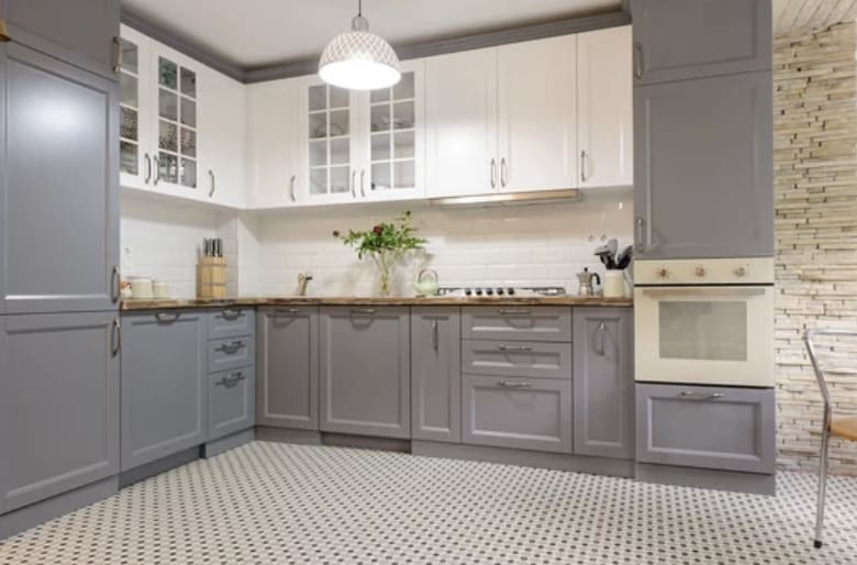 Modern luxury kitchen with two-tone cabinets